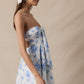 Loula Antique Floral Open Back Mini Dress Clothing Sky to Moon 