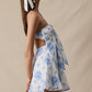 Loula Antique Floral Open Back Mini Dress Clothing Sky to Moon 