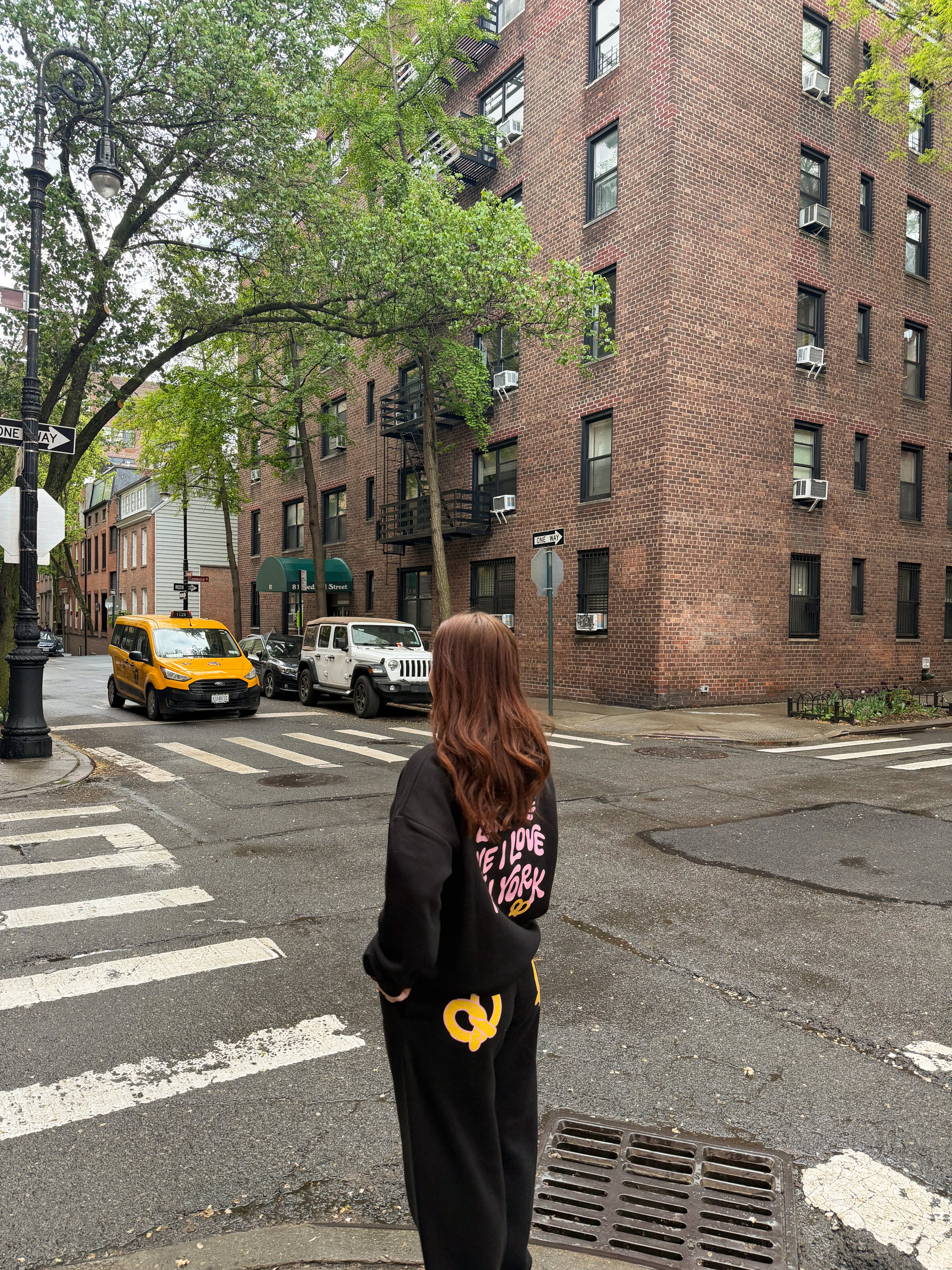 Love Me Like I Love New York Crop Graphic Hoodie (Black)