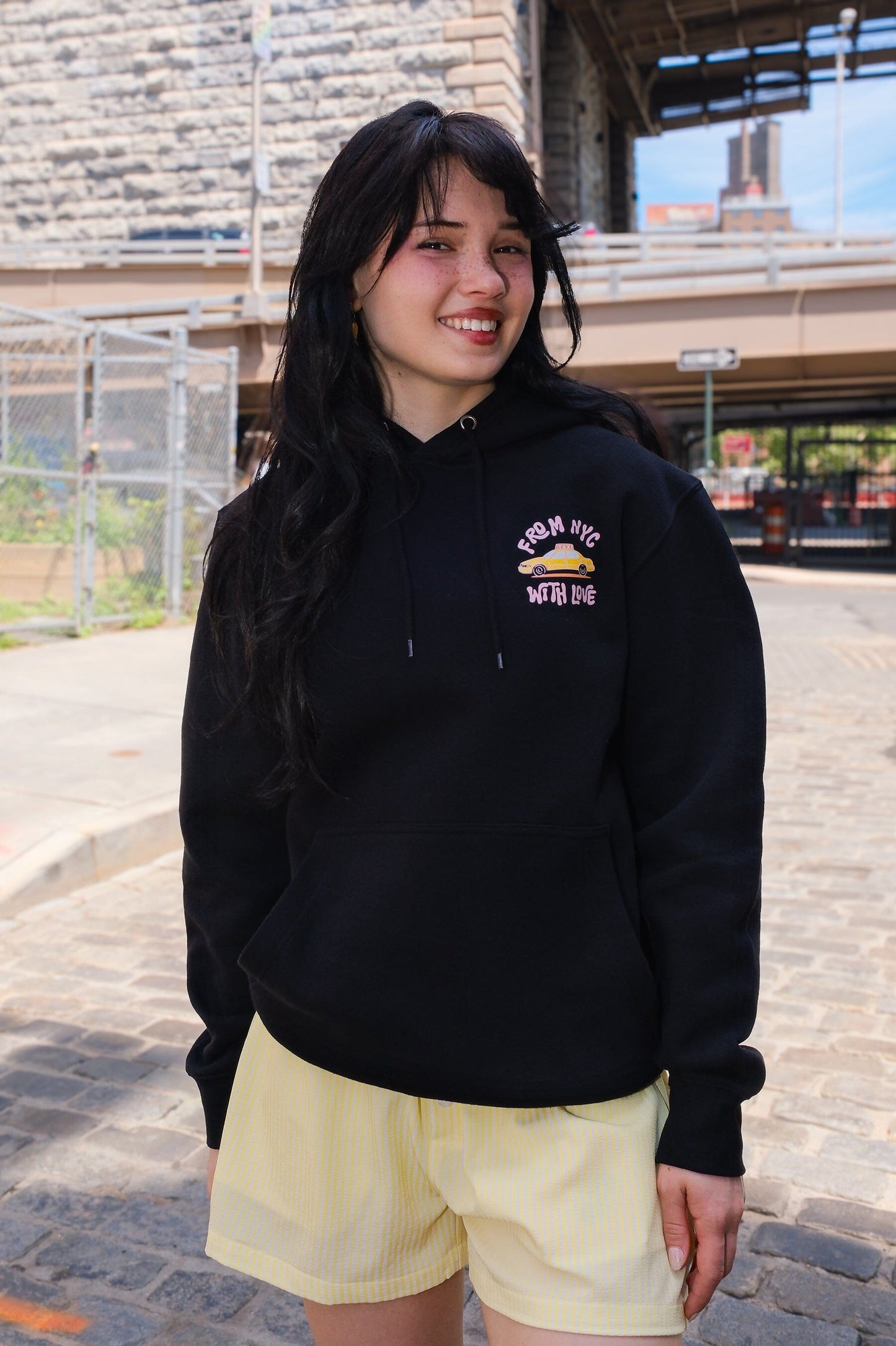 Love Me Like I Love New York Crop Graphic Hoodie (Black) Hoodie mure + grand 