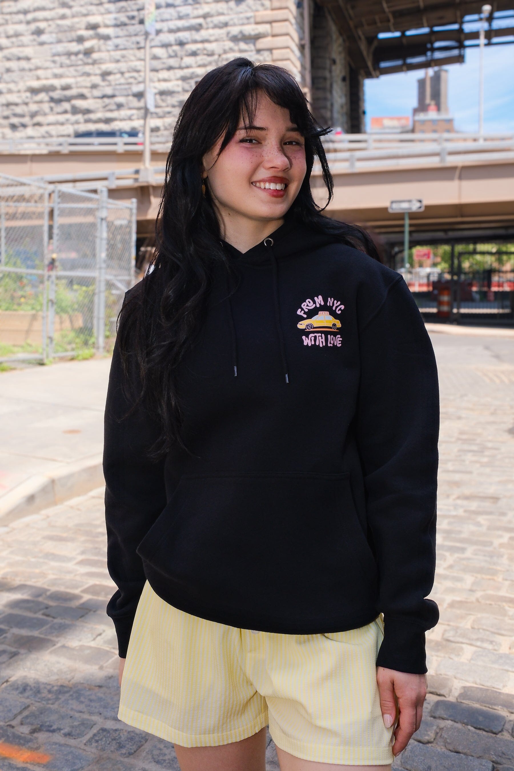 Love Me Like I Love New York Crop Graphic Hoodie (Black) Hoodie mure + grand 