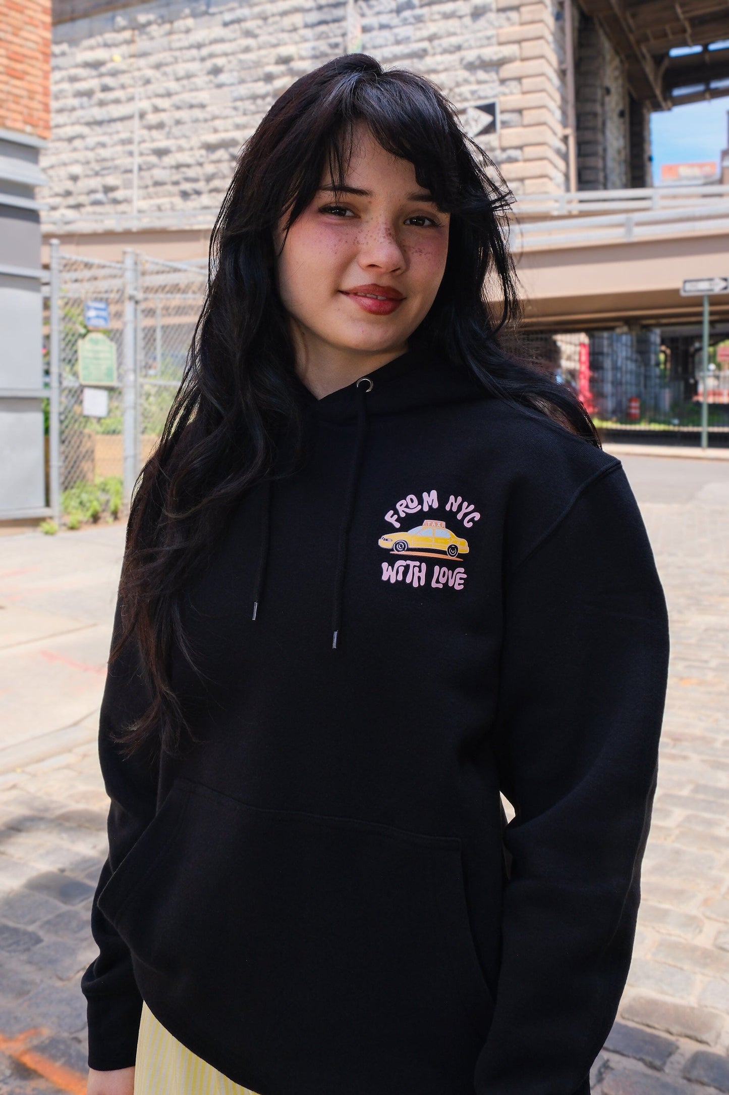 Love Me Like I Love New York Crop Graphic Hoodie (Black) Hoodie mure + grand 