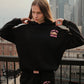 Love Me Like I Love New York Crop Graphic Hoodie Black Hoodie mure + grand 
