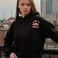 Love Me Like I Love New York Crop Graphic Hoodie Black Hoodie mure + grand 