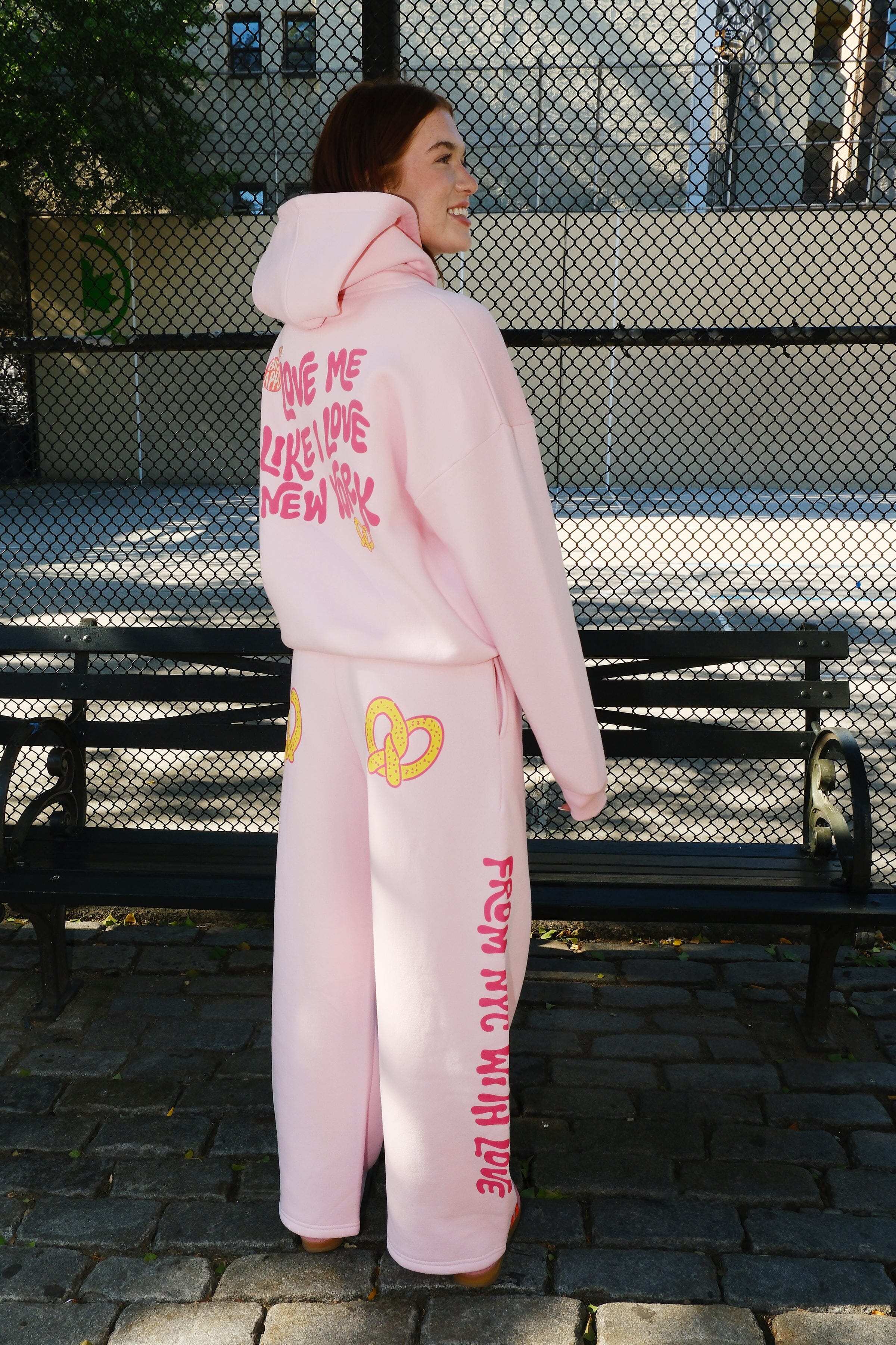 Love Me Like I Love New York Crop Graphic Hoodie