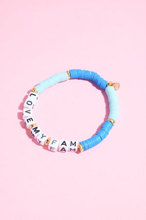 Love My Fam Inspirational Beaded Bracelet