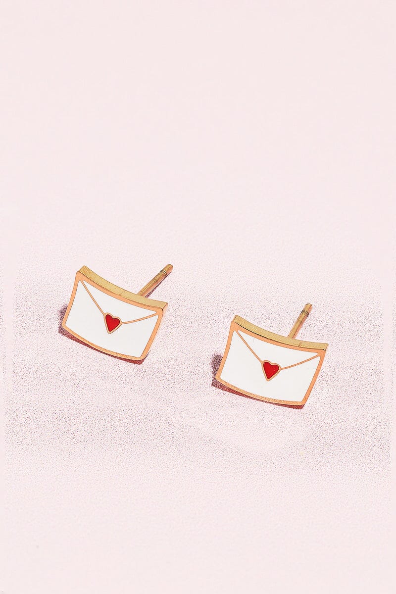 Love Notes Enamel Charm Stud Earrings Earrings mure + grand 