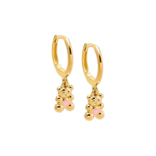 Love U Teddy Charm Dangle Earrings Earrings mure + grand 
