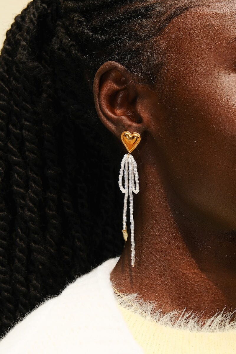 Lovely Bow with Beads Statement EarringMure + Grand