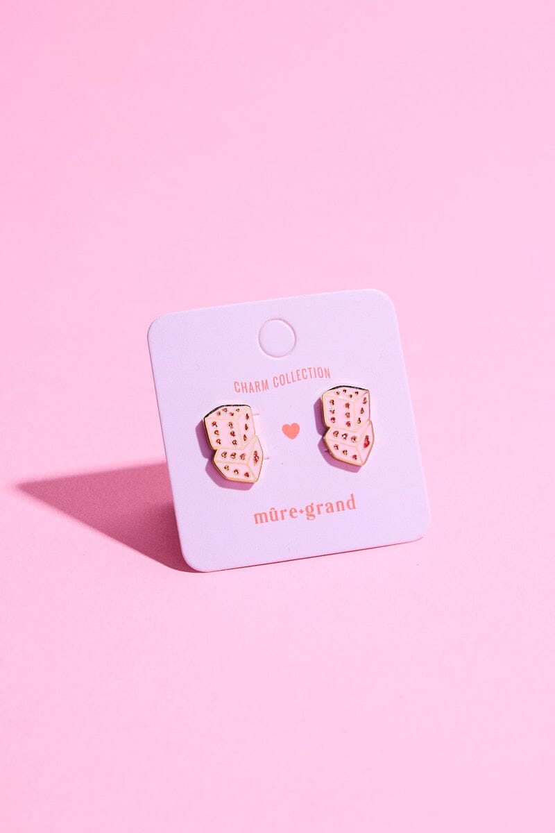 Luck of the Roll Enamel Charm Stud EarringsMure + Grand
