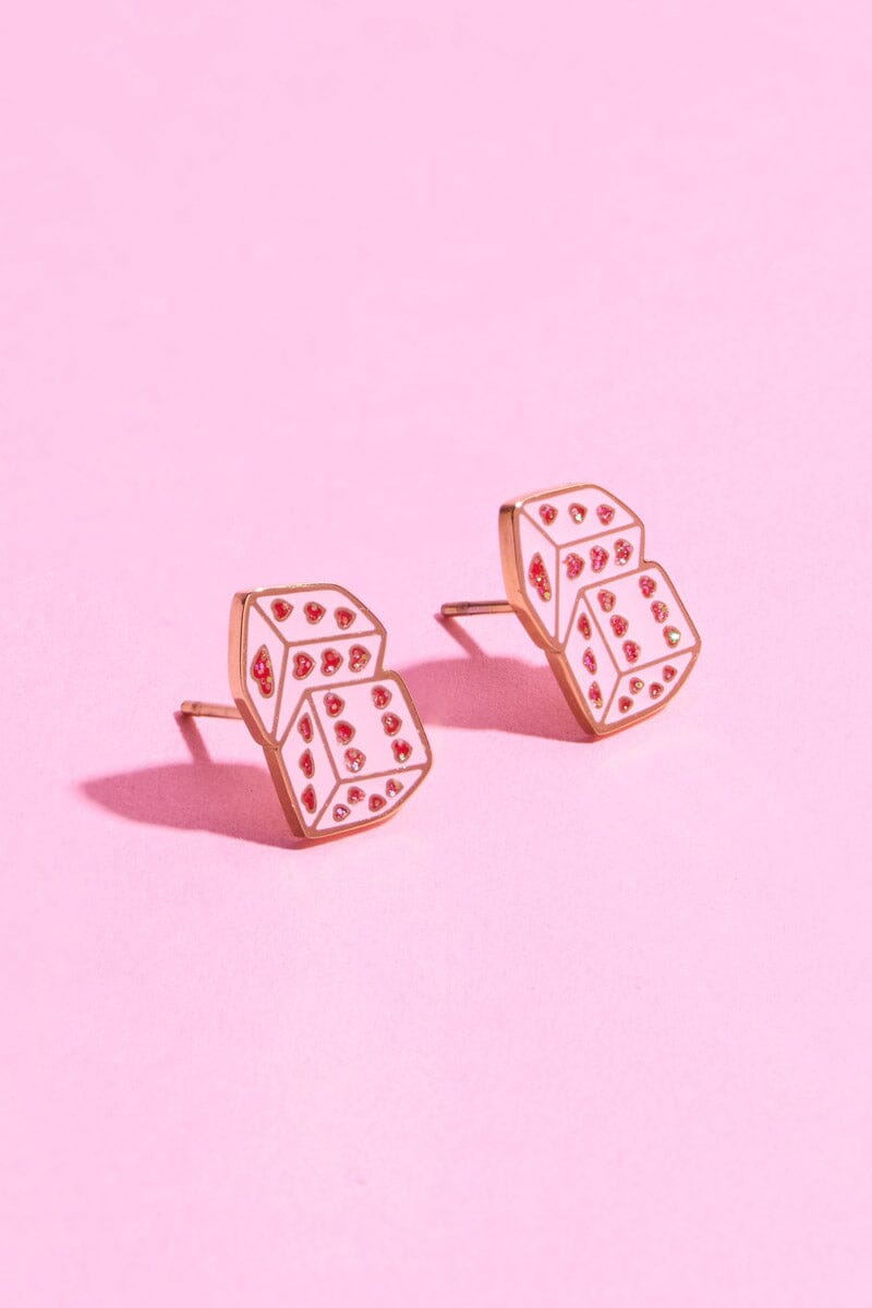 Luck of the Roll Enamel Charm Stud Earrings Earrings mure + grand 