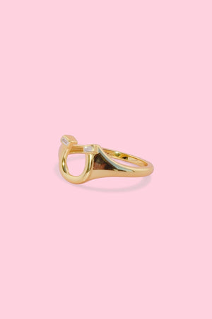 Lucky Horseshoe Sterling Silver Ring