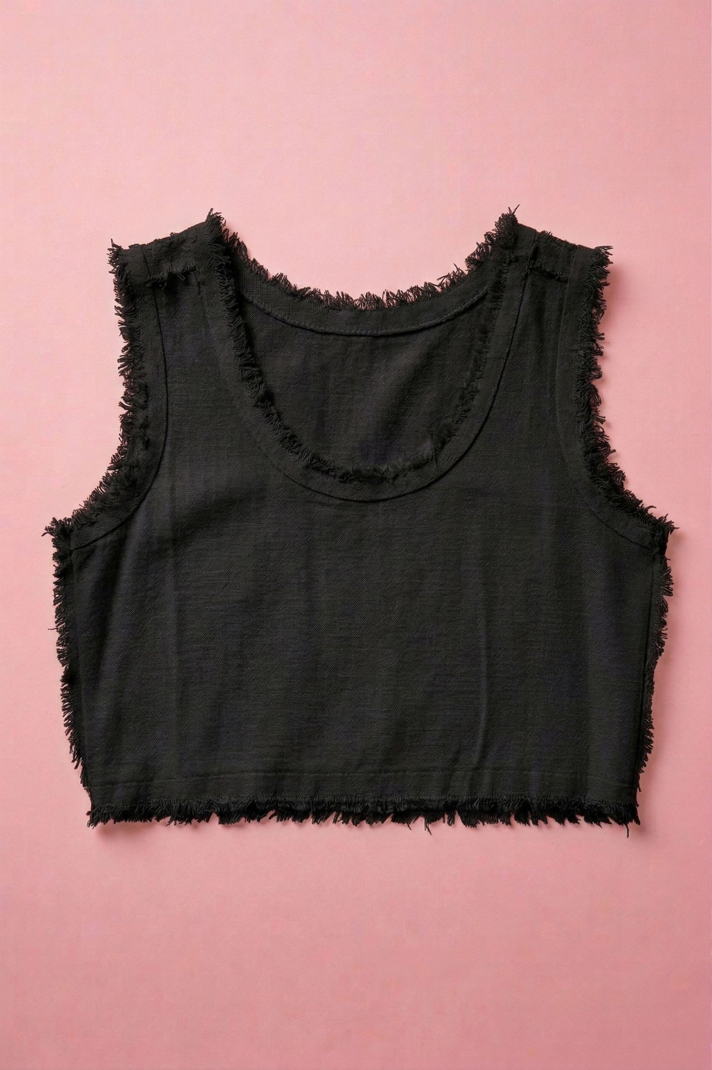 Luna Fringe Edge Tank Top Clothing Mure + Grand Black S/M 
