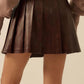 Lyra Pleated Vegan Leather Mini Skirt Clothing Promesa 