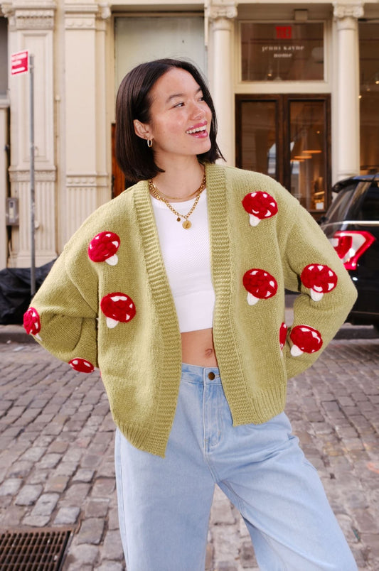 Magic Moment Puff Cardigan Sweater mure + grand 
