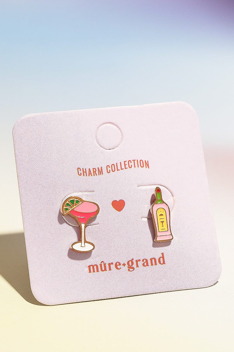 Margarita Enamel Charm Stud Earrings Earrings mure + grand 