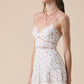 Marnie Ditsy Floral V-Neck Smocked Back Tiered Mini Dress Clothing Sky to Moon 