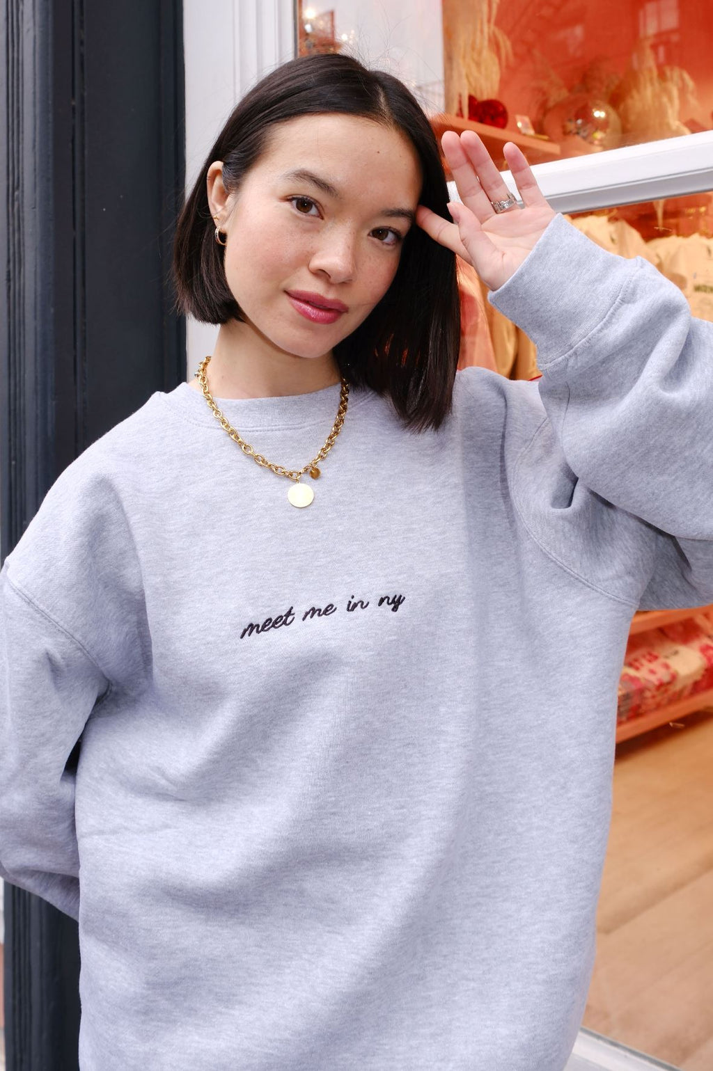 Meet Me in NY Embroidered Sweatshirt