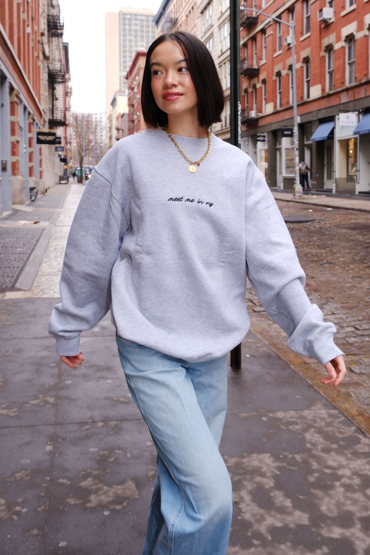 Meet Me in NY Embroidered Sweatshirt sweatshirt mure + grand 