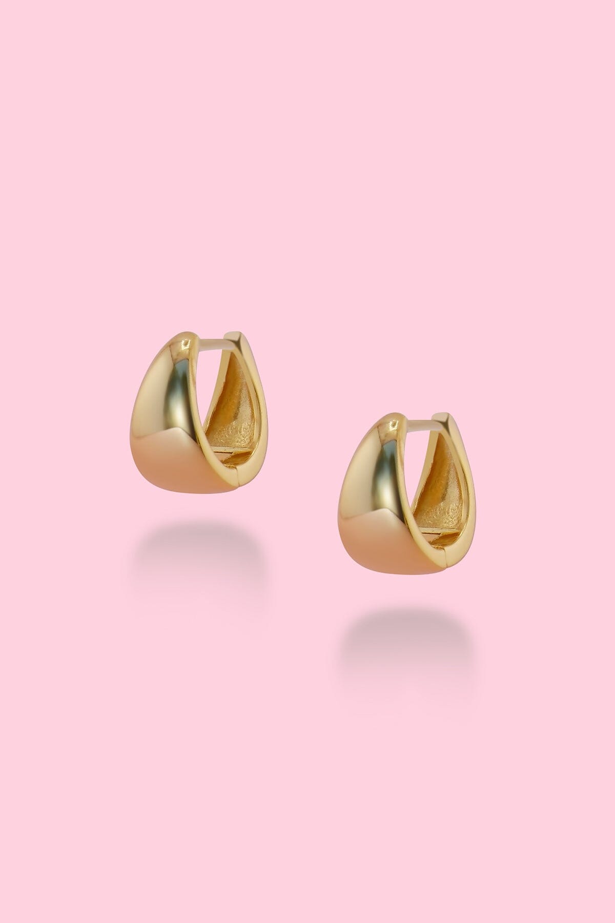 Melody sterling silver huggies Earrings mure + grand Gold 