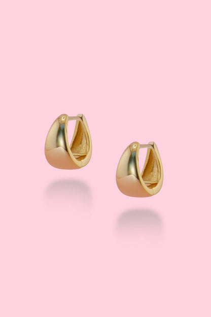 Melody sterling silver huggies Earrings mure + grand Gold 