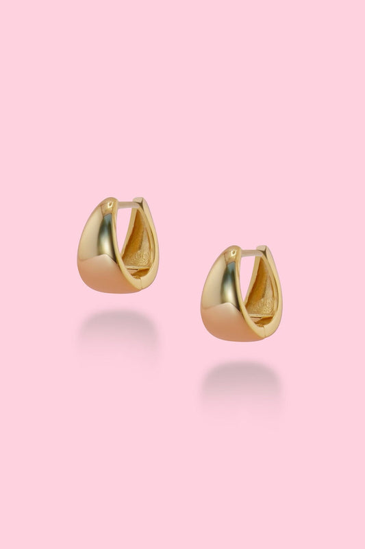 Melody sterling silver huggies Earrings mure + grand Gold 
