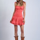 Miara Smocked Body Ruffle Mini Dress Clothing Sky to Moon 