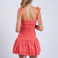 Miara Smocked Body Ruffle Mini Dress Clothing Sky to Moon 