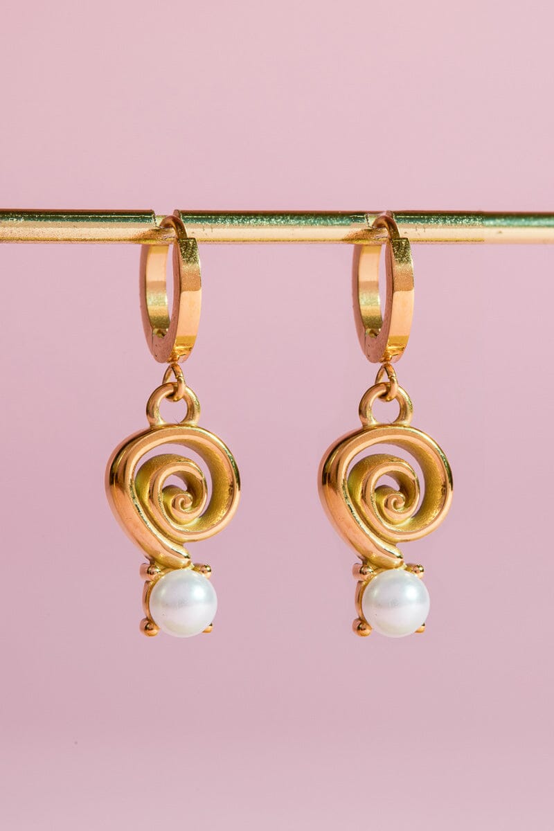 Mini Spiral & Stone Charm Dangle Earrings Earrings mure + grand 