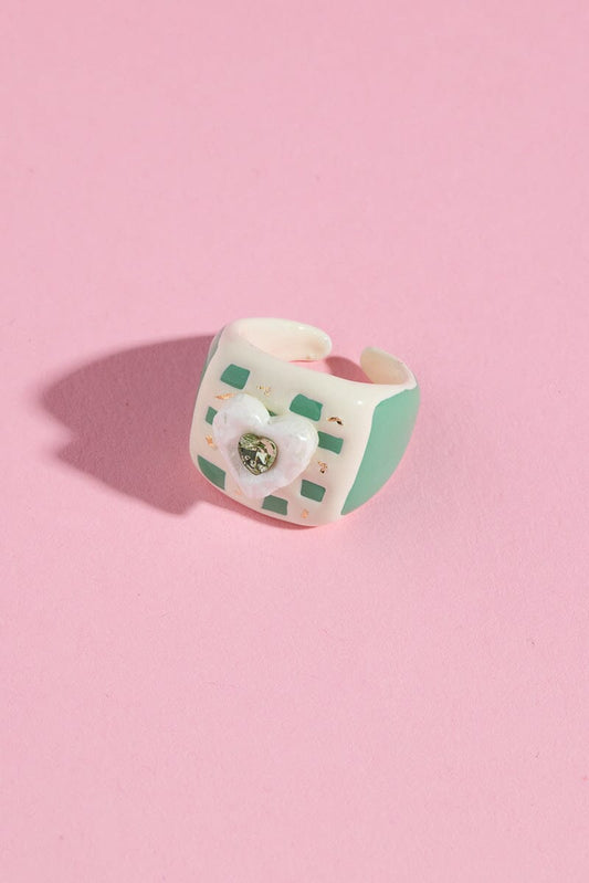 Minty Love Enamel Stacking Ring Rings mure + grand 