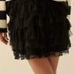 Mira Dolled Up Lace and Mesh Tiered Ruffle Mini Skirt Clothing Promesa 