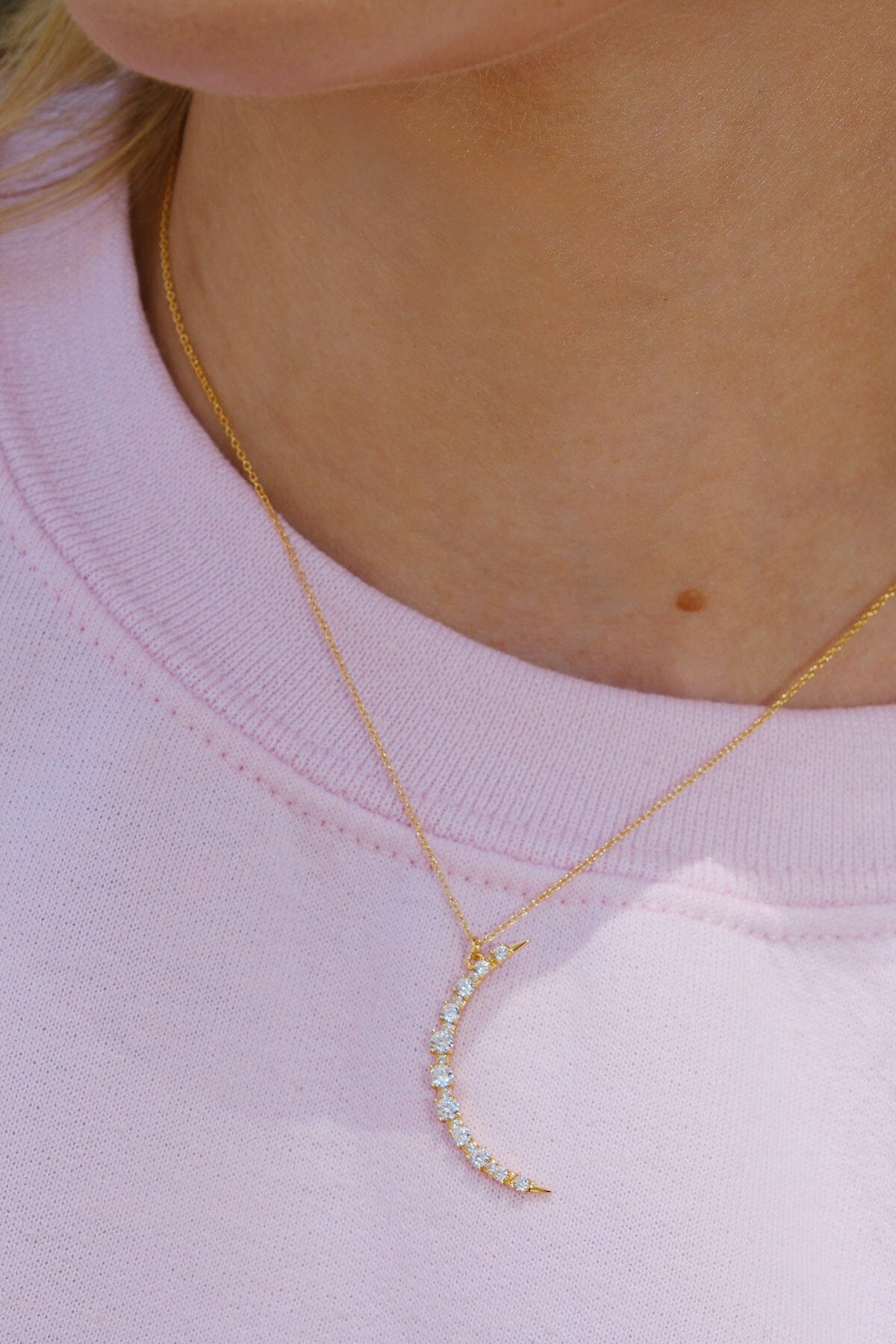 Moon Pendant Sterling Silver NecklaceMure + Grand