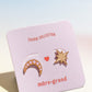 Moon + Star Enamel Charm Stud Earrings Earrings mure + grand 