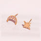 Moon + Star Enamel Charm Stud Earrings Earrings mure + grand Gold 