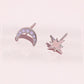 Moon + Star Enamel Charm Stud Earrings Earrings mure + grand Silver 