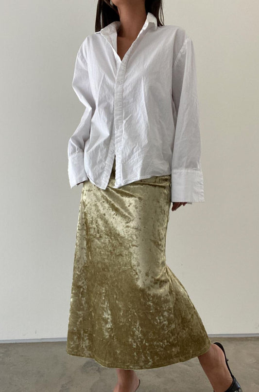 Moss Velvet Midi Skirt Clothing Et Clet 