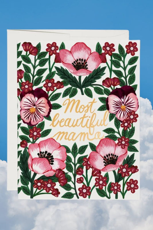 Most Beautiful Mama Mother's Day Card Greeting & Note Cards Red Cap Cards 