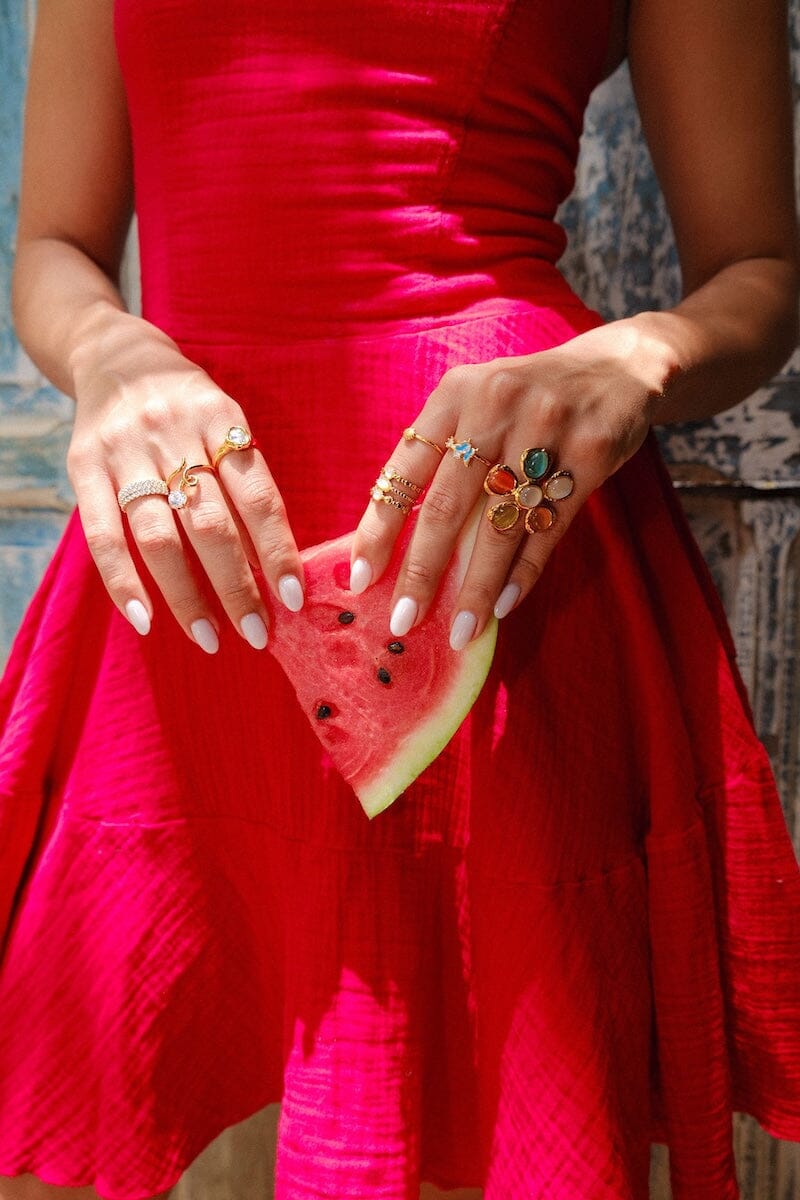 Mother Of Pearl Adjustable Stacking Ring Rings mure + grand 