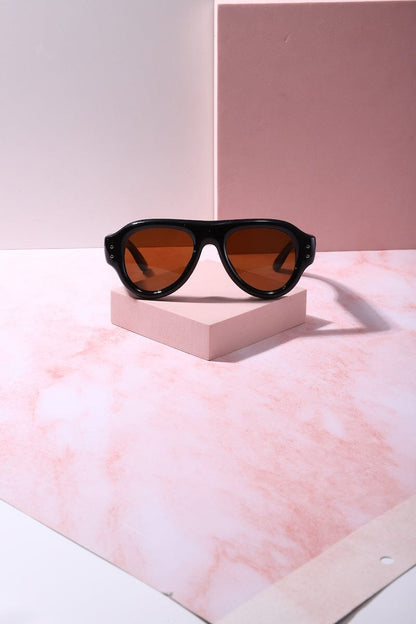 Ms Iconic Oversized Aviator Frame Sunnies Sunglasses mure + grand Black/Brown 