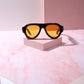 Ms Iconic Oversized Aviator Frame Sunnies Sunglasses mure + grand Black/Orange 