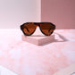 Ms Iconic Oversized Aviator Frame Sunnies Sunglasses mure + grand Tortoise/Brown 