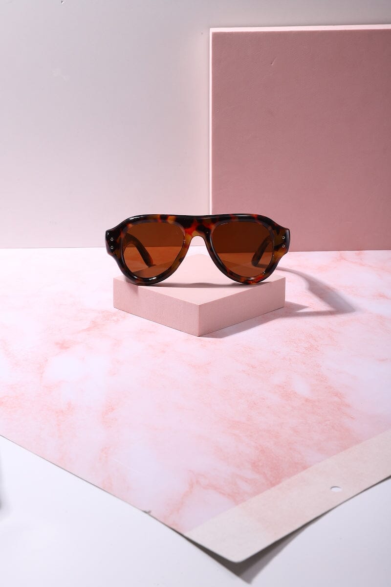 Ms Iconic Oversized Aviator Frame Sunnies Sunglasses mure + grand Tortoise/Brown 