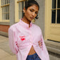 Mure + Grand x Second Thoughts Upcycled Pink Button Down Shirt Top Mure + Grand 