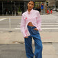 Mure + Grand x Second Thoughts Upcycled Pink Button Down Shirt Top Mure + Grand 