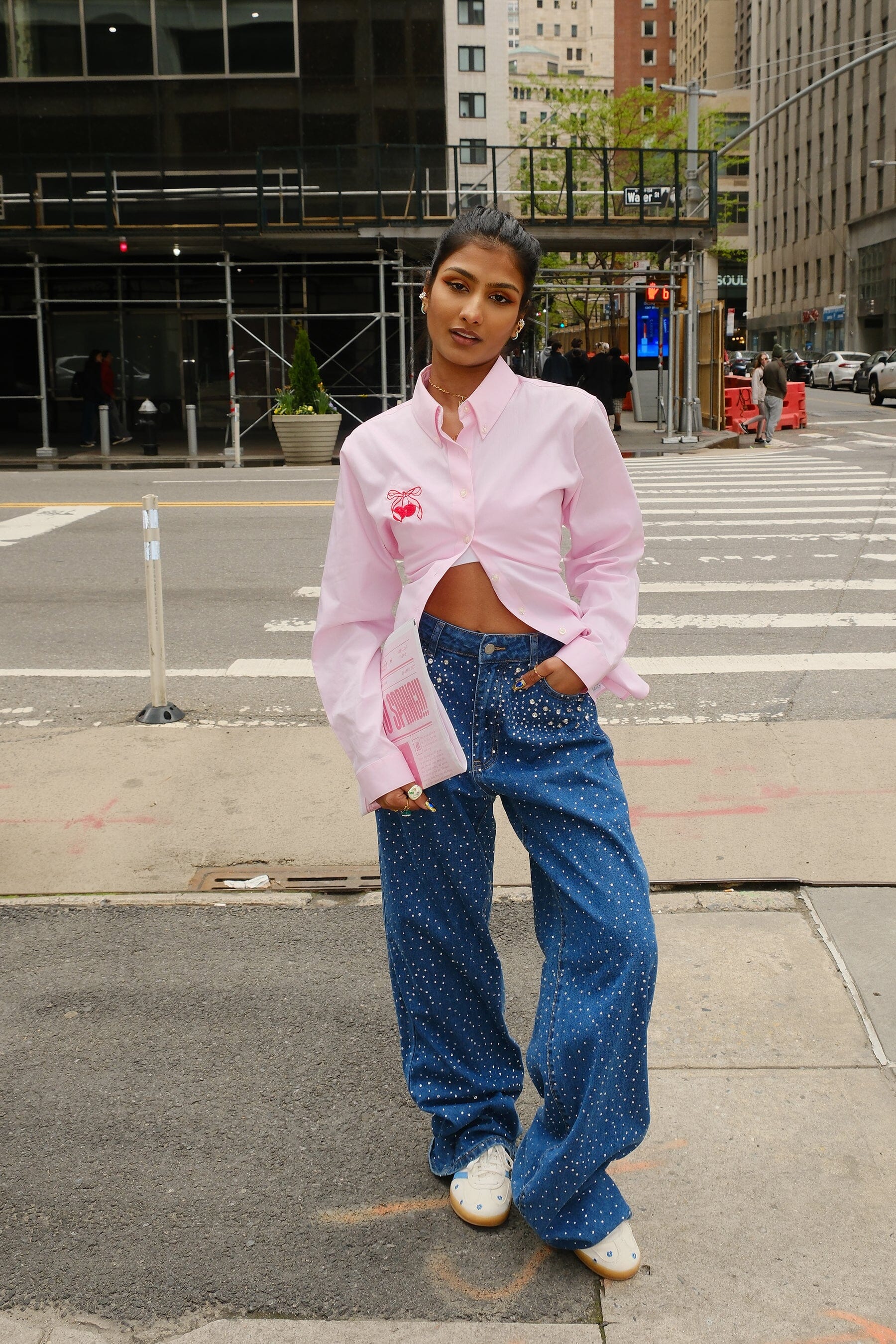 Mure + Grand x Second Thoughts Upcycled Pink Button Down Shirt Top Mure + Grand 