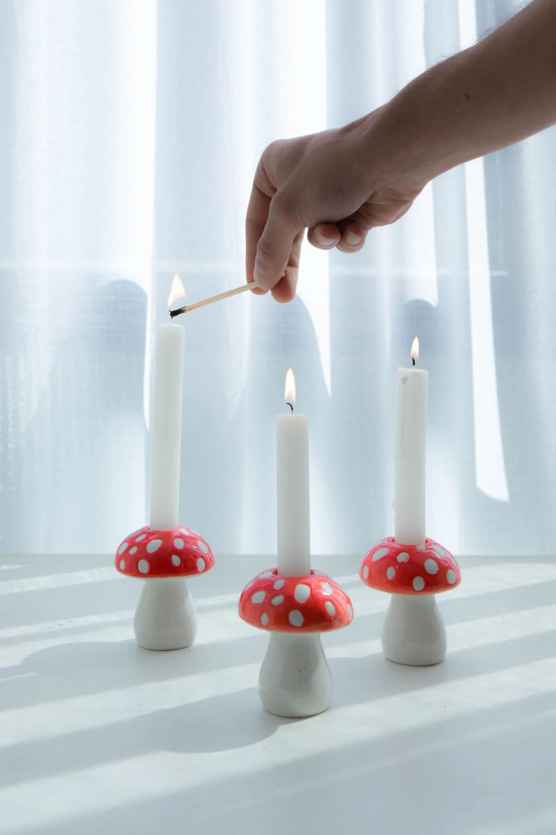 Mushroom Taper Candle Holder Home Decor DOIY Designs 