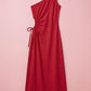 Naomi One Shoulder Maxi Dress Clothing Mure + Grand Cherry XS 
