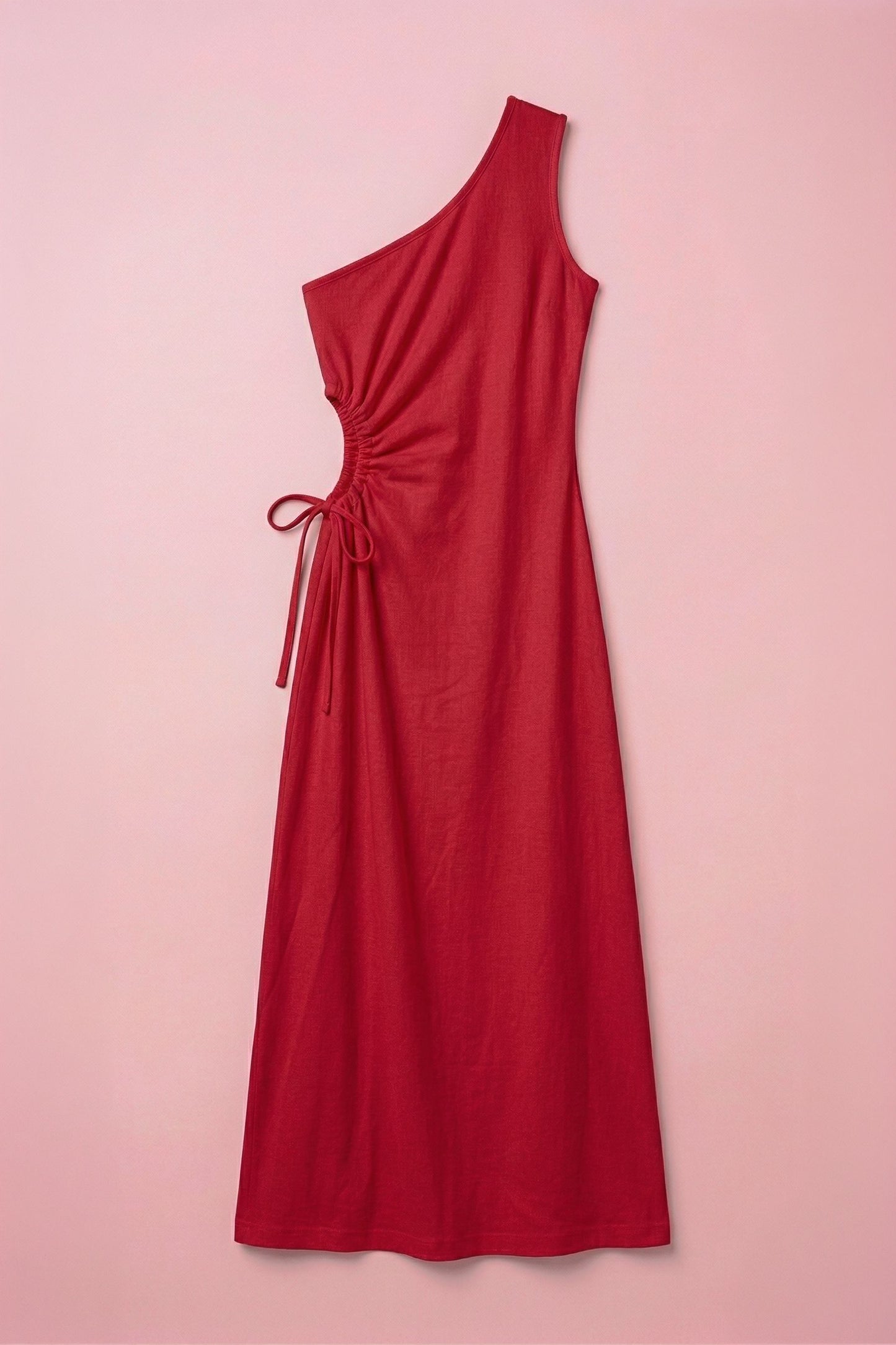 Naomi One Shoulder Maxi Dress Clothing Mure + Grand Cherry XS 
