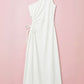 Naomi One Shoulder Maxi Dress Clothing Mure + Grand White XS 