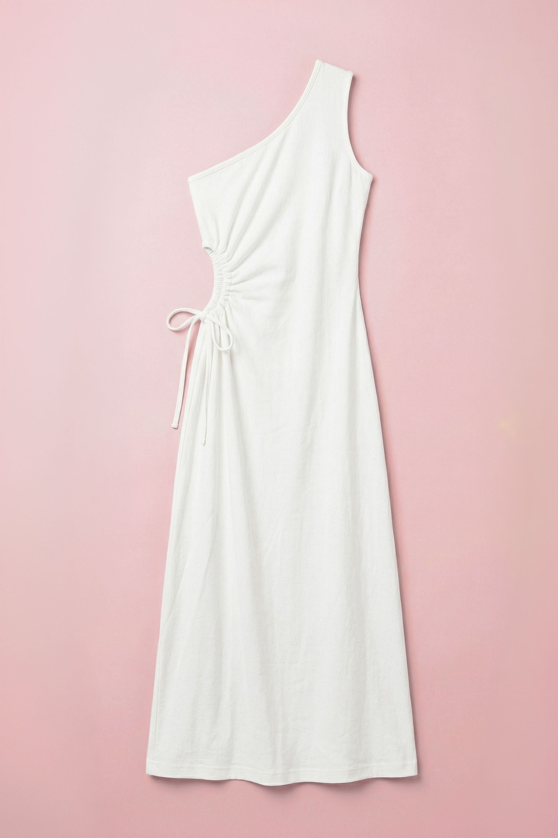 Naomi One Shoulder Maxi Dress Clothing Mure + Grand White XS 